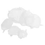 6Pcs Food Sealing Lid Expandable Reusable Vegetable Fruit Sealing Cover for Kitchen UseWhite