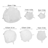 6Pcs Food Sealing Lid Expandable Reusable Vegetable Fruit Sealing Cover for Kitchen UseWhite - Extra Image