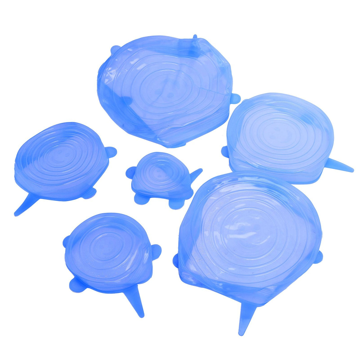 6Pcs Food Sealing Lid Expandable Reusable Vegetable Fruit Sealing Cover for Kitchen UseBlue