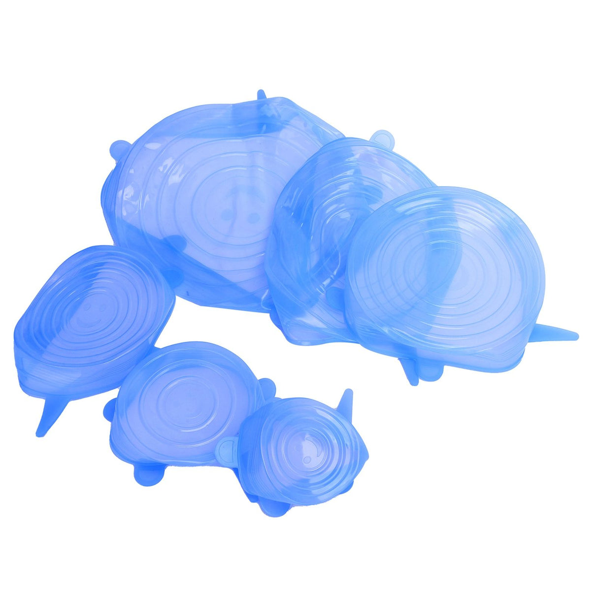 6Pcs Food Sealing Lid Expandable Reusable Vegetable Fruit Sealing Cover for Kitchen UseBlue