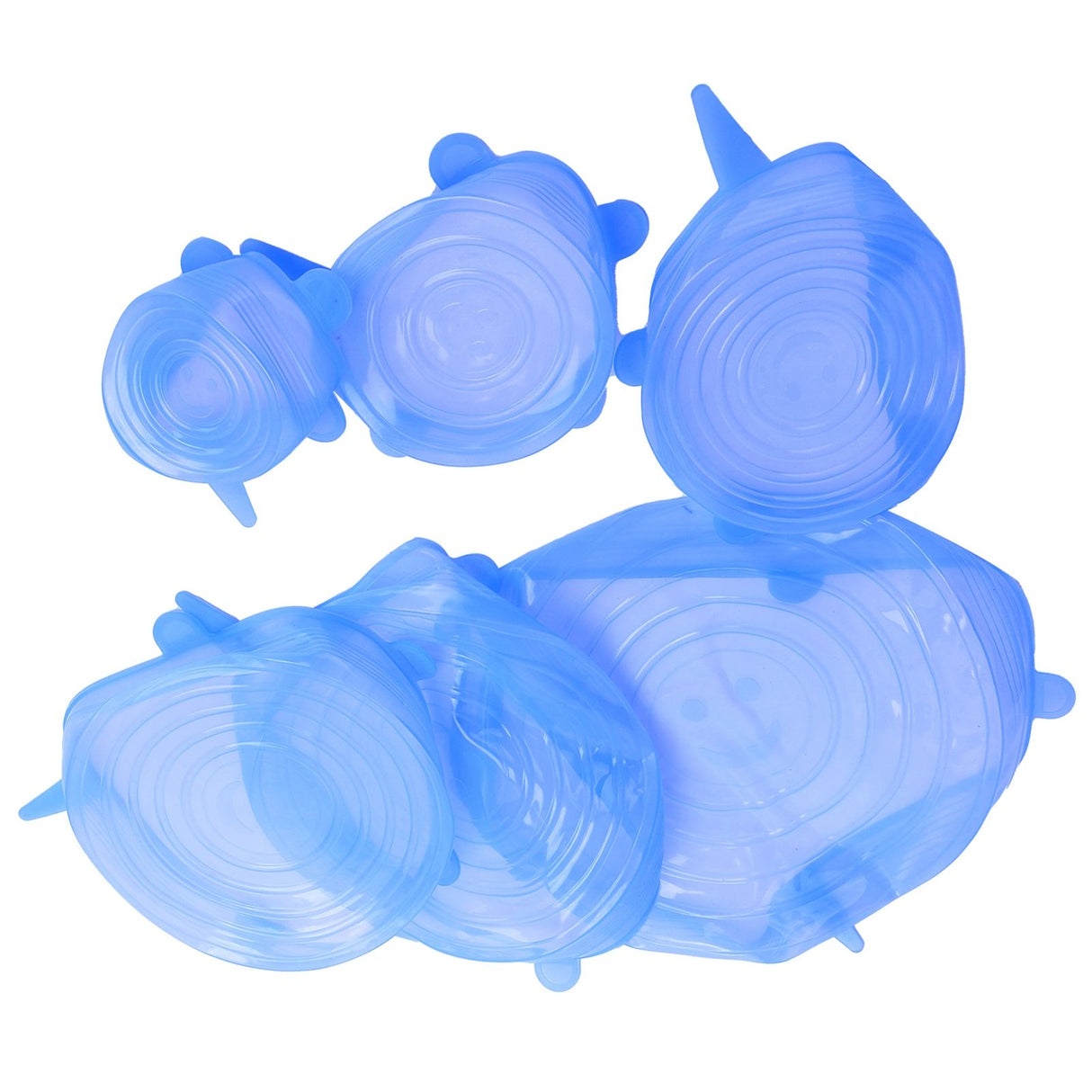 6Pcs Food Sealing Lid Expandable Reusable Vegetable Fruit Sealing Cover for Kitchen UseBlue