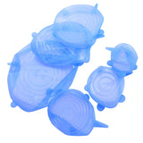 6Pcs Food Sealing Lid Expandable Reusable Vegetable Fruit Sealing Cover for Kitchen UseBlue - Extra Image