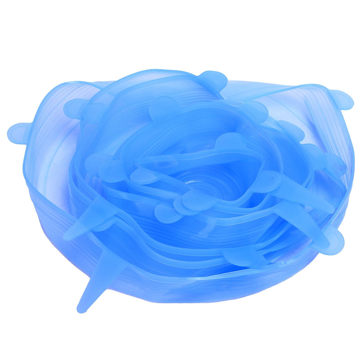 6Pcs Food Sealing Lid Expandable Reusable Vegetable Fruit Sealing Cover for Kitchen UseBlue