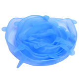 6Pcs Food Sealing Lid Expandable Reusable Vegetable Fruit Sealing Cover for Kitchen UseBlue - Extra Image