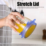 6Pcs Food Sealing Lid Expandable Reusable Vegetable Fruit Sealing Cover for Kitchen UseBlue