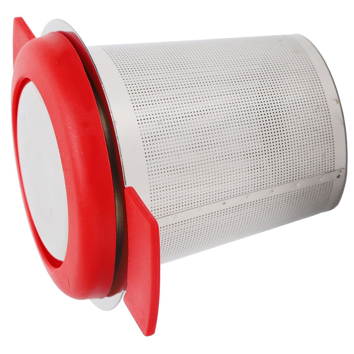 Tea Strainer Loose Leaf Tea Infuser Basket Fine Mesh Filter with Lid Teaware for Cup(Red Silicone Stainless Steel )