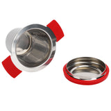 Tea Strainer Loose Leaf Tea Infuser Basket Fine Mesh Filter with Lid Teaware for Cup(Red Silicone Stainless Steel )