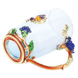 Glass Cup Innovative Flower Tea Cup with Spoon Drink Mug Birthday Christmas Festive GiftsBlue Rose 350ML - Extra Image