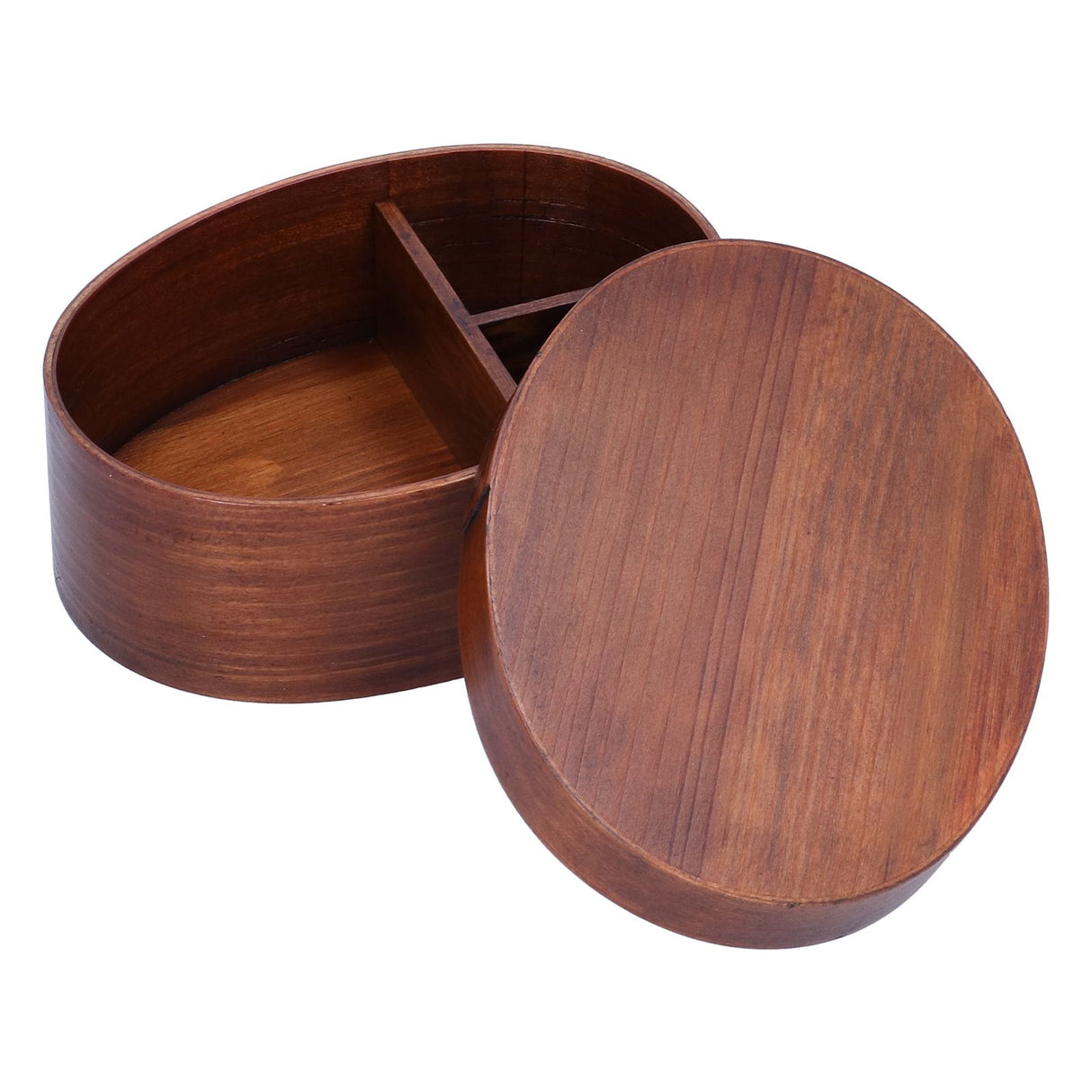 Oval Shape Bento Box Wooden Sushi Lunch Box Food Storage Container for Adult Student Worker