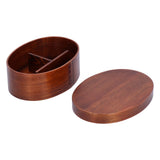 Oval Shape Bento Box Wooden Sushi Lunch Box Food Storage Container for Adult Student Worker - Extra Image