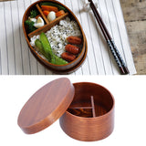Oval Shape Bento Box Wooden Sushi Lunch Box Food Storage Container for Adult Student Worker