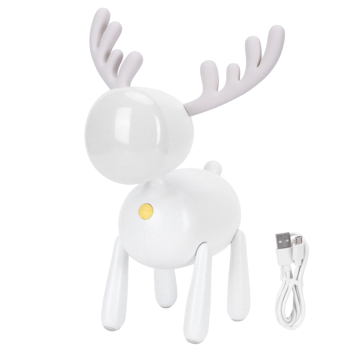 LED Night Light Cartoon Deer-Shaped Table Lamp 1200mAh USB Charging Bedroom DecorationWhite