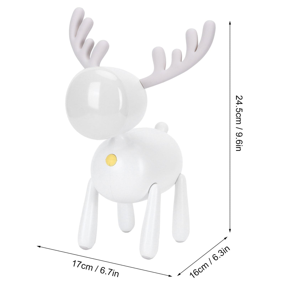 LED Night Light Cartoon Deer-Shaped Table Lamp 1200mAh USB Charging Bedroom DecorationWhite