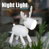 LED Night Light Cartoon Deer-Shaped Table Lamp 1200mAh USB Charging Bedroom DecorationWhite - Extra Image