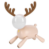 LED Night Light Cartoon Deer-Shaped Table Lamp 1200mAh USB Charging Bedroom DecorationLight Brown