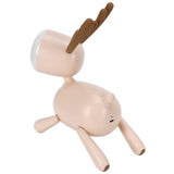 LED Night Light Cartoon Deer-Shaped Table Lamp 1200mAh USB Charging Bedroom DecorationLight Brown