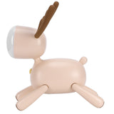 LED Night Light Cartoon Deer-Shaped Table Lamp 1200mAh USB Charging Bedroom DecorationLight Brown
