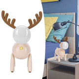 LED Night Light Cartoon Deer-Shaped Table Lamp 1200mAh USB Charging Bedroom DecorationLight Brown - Extra Image