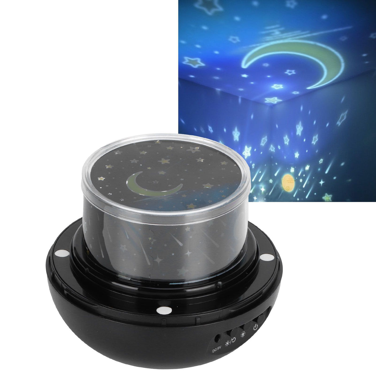 Star Projection Lamp USB Battery Dual-Use Nightlight Kids Baby Bedroom Nursery Kid GiftsBlack