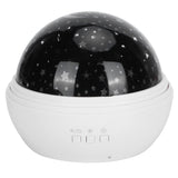 LED Night Light Romantic Projection Lamp 8 Color Modes Bedroom Decoration USB Battery PoweredWhite - Front View