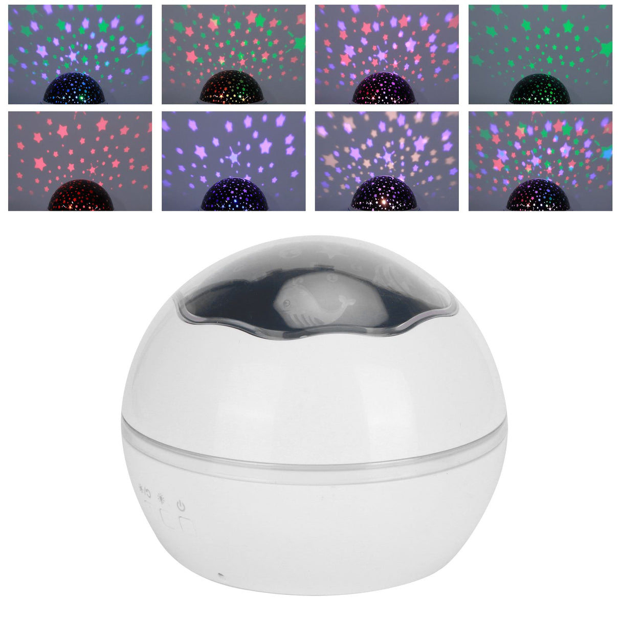 LED Night Light Romantic Projection Lamp 8 Color Modes Bedroom Decoration USB Battery PoweredWhite