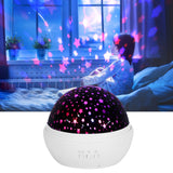 LED Night Light Romantic Projection Lamp 8 Color Modes Bedroom Decoration USB Battery PoweredWhite