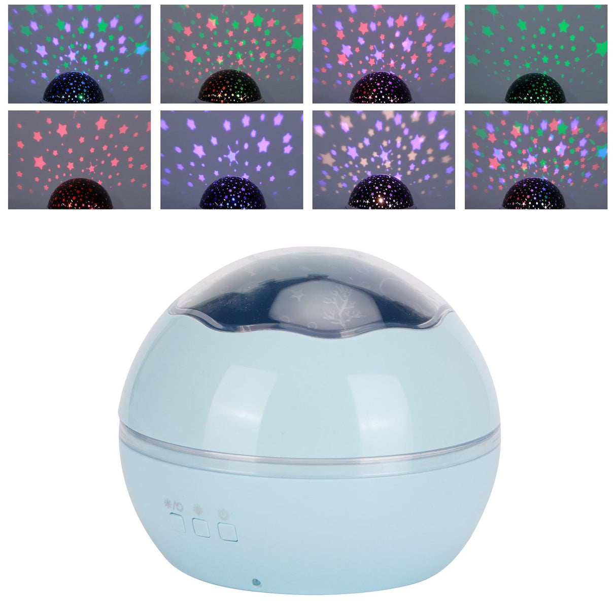 LED Night Light Romantic Projection Lamp 8 Color Modes Bedroom Decoration USB Battery PoweredBlue