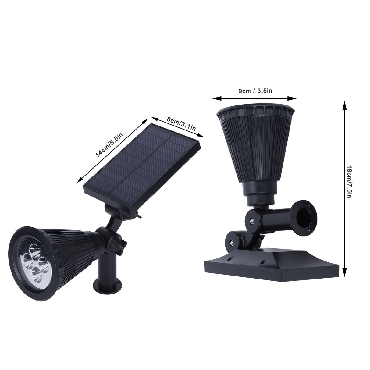 LED Solar Lamp IP65 Waterproof Lawn Light Outdoor Garden Courtyard Landscape Decoration Black