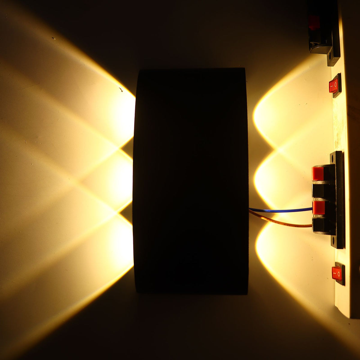 6W LED Wall Light Aluminium Black Shell Warm Light Up Down Lighting Decoration Wall Lamp AC85‑265V