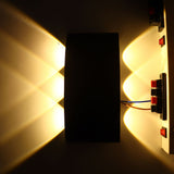 6W LED Wall Light Aluminium Black Shell Warm Light Up Down Lighting Decoration Wall Lamp AC85‑265V
