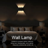 6W LED Wall Light Aluminium Black Shell Warm Light Up Down Lighting Decoration Wall Lamp AC85‑265V