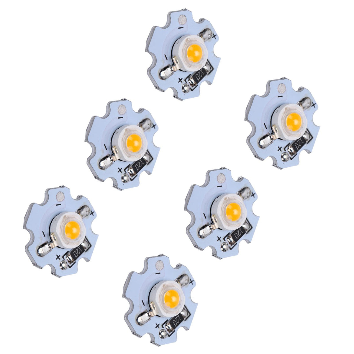 25Pcs 0.5W 5V High Power LED Lamp Bead Light Source Chip with Aluminum PlateYellow Light: 588‑590NM