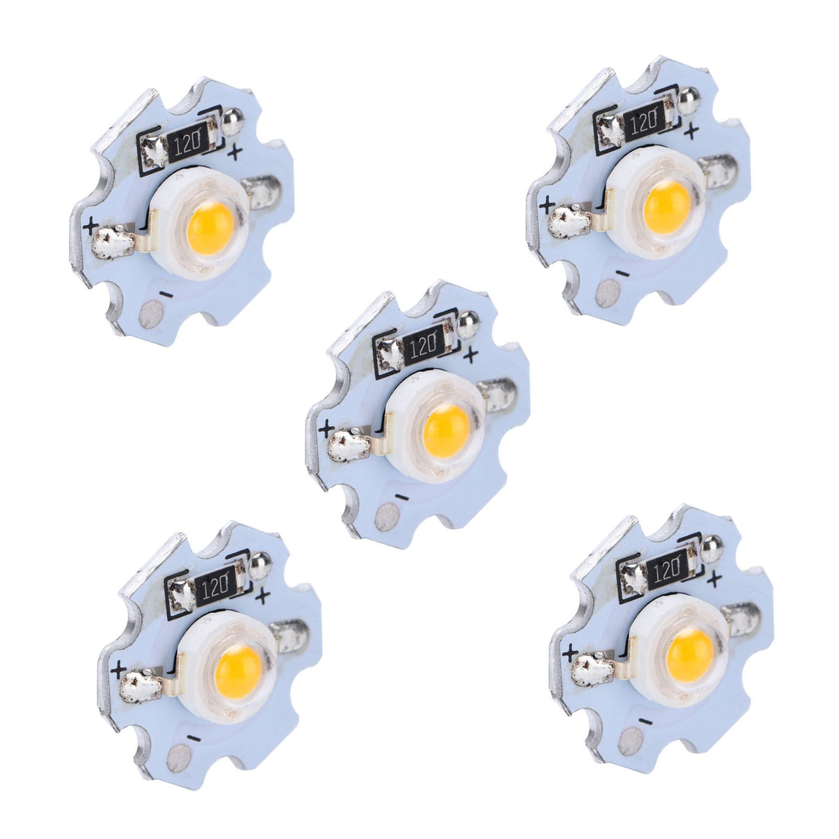 25Pcs 0.5W 5V High Power LED Lamp Bead Light Source Chip with Aluminum PlateYellow Light: 588‑590NM