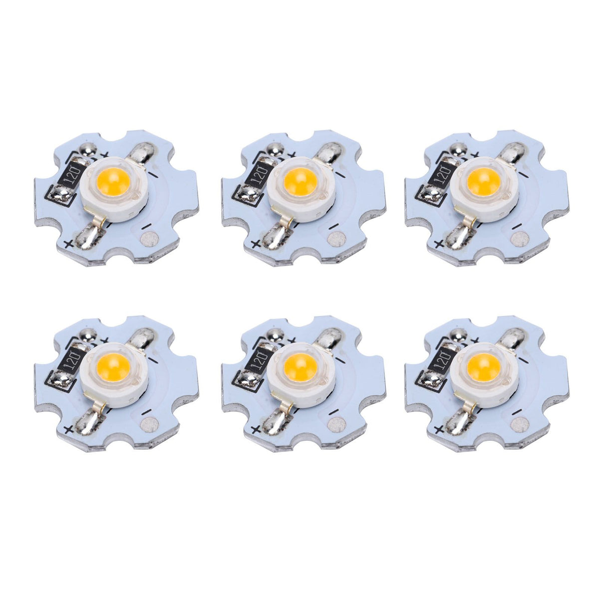 25Pcs 0.5W 5V High Power LED Lamp Bead Light Source Chip with Aluminum PlateYellow Light: 588‑590NM