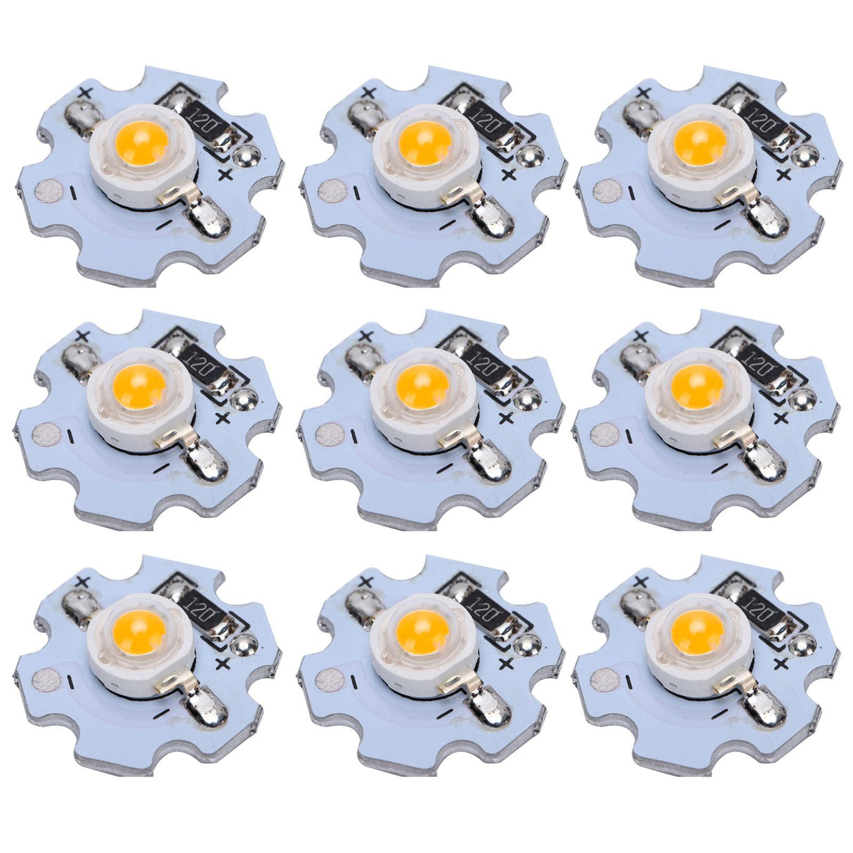 25Pcs 0.5W 5V High Power LED Lamp Bead Light Source Chip with Aluminum PlateYellow Light: 588‑590NM