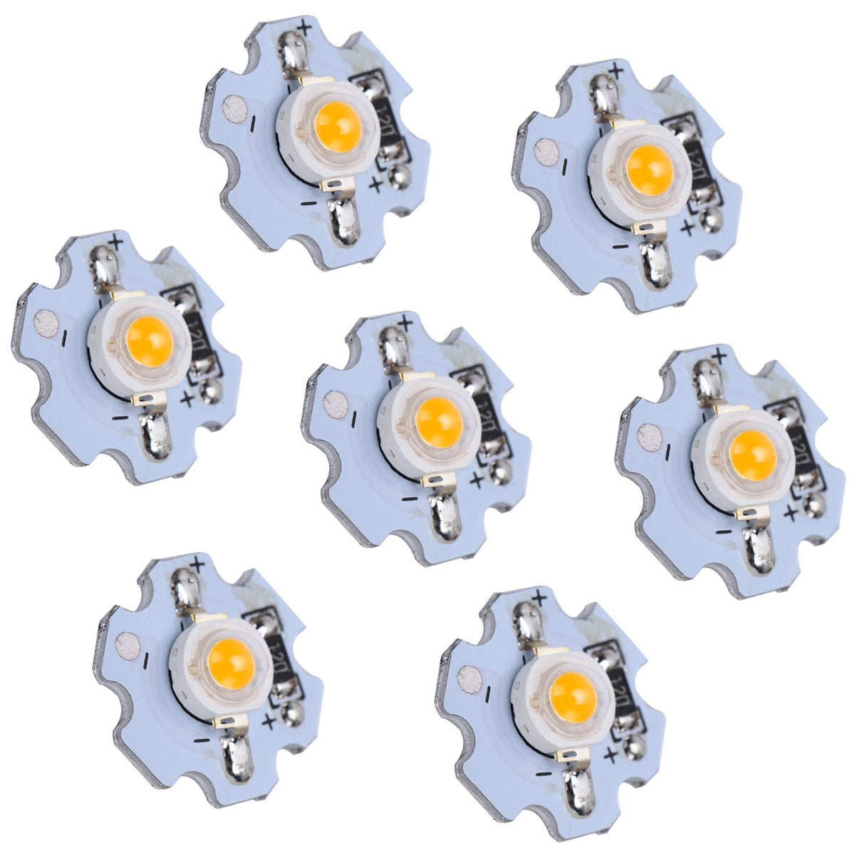 25Pcs 0.5W 5V High Power LED Lamp Bead Light Source Chip with Aluminum PlateYellow Light: 588‑590NM