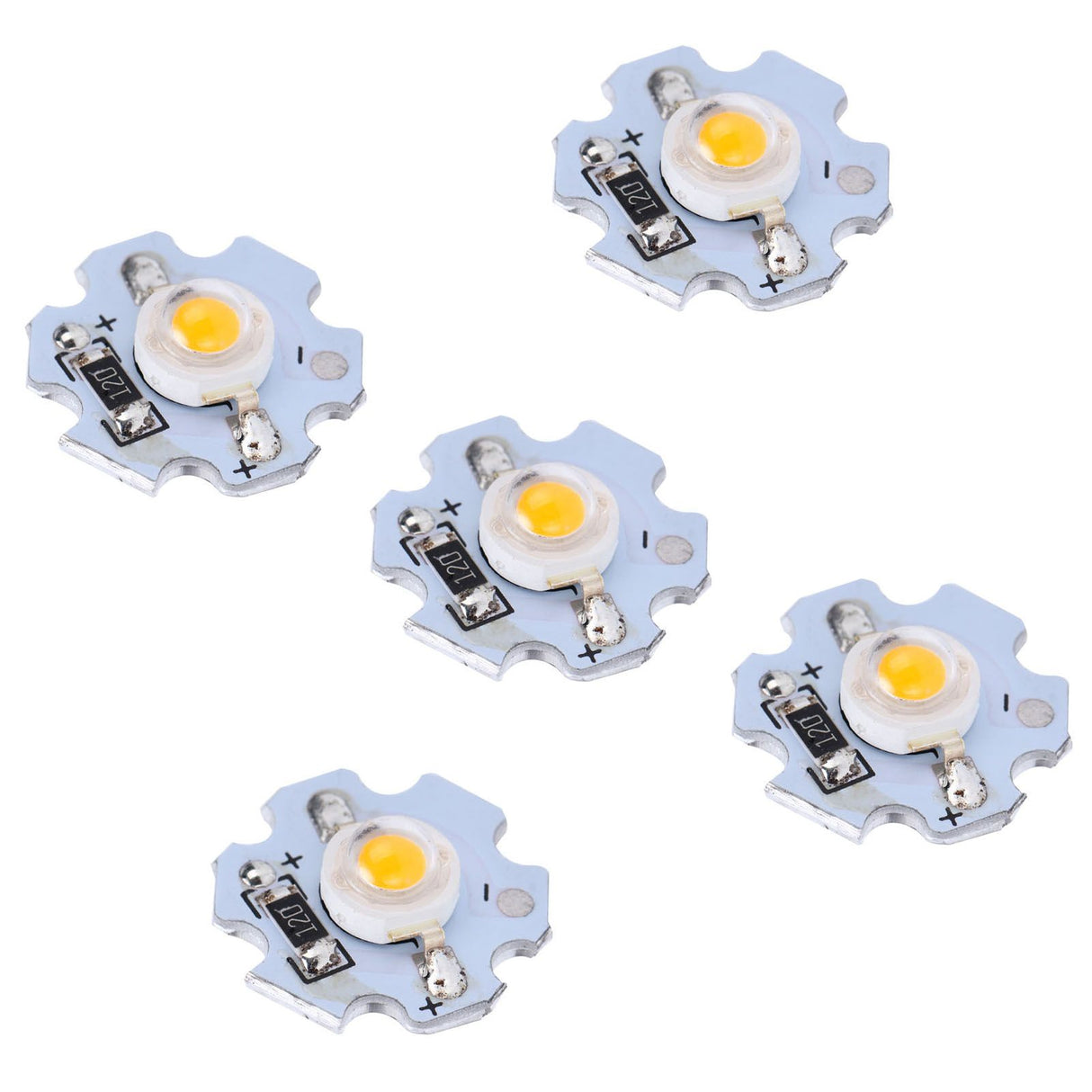 25Pcs 0.5W 5V High Power LED Lamp Bead Light Source Chip with Aluminum PlateYellow Light: 588‑590NM