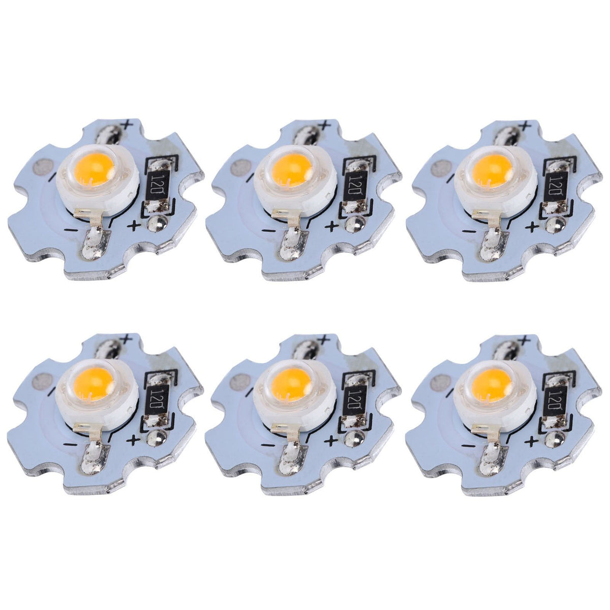 25Pcs 0.5W 5V High Power LED Lamp Bead Light Source Chip with Aluminum PlateYellow Light: 588‑590NM