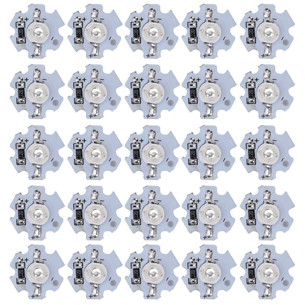 25Pcs 0.5W 5V High Power LED Lamp Bead Light Source Chip with Aluminum PlateBlue Light: 455-460NM