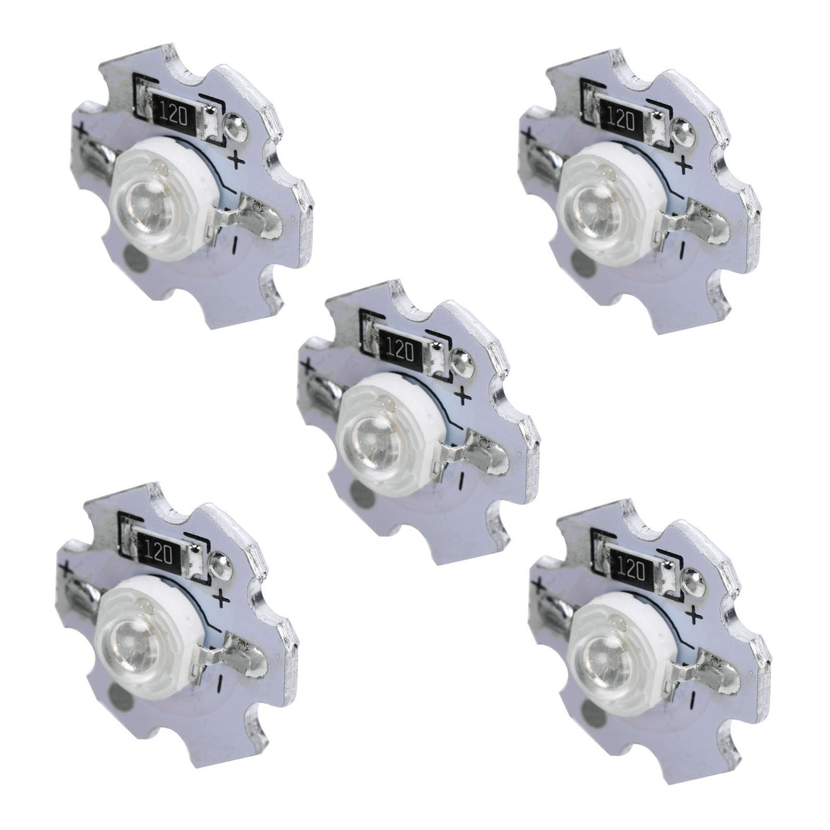 25Pcs 0.5W 5V High Power LED Lamp Bead Light Source Chip with Aluminum PlateBlue Light: 455-460NM