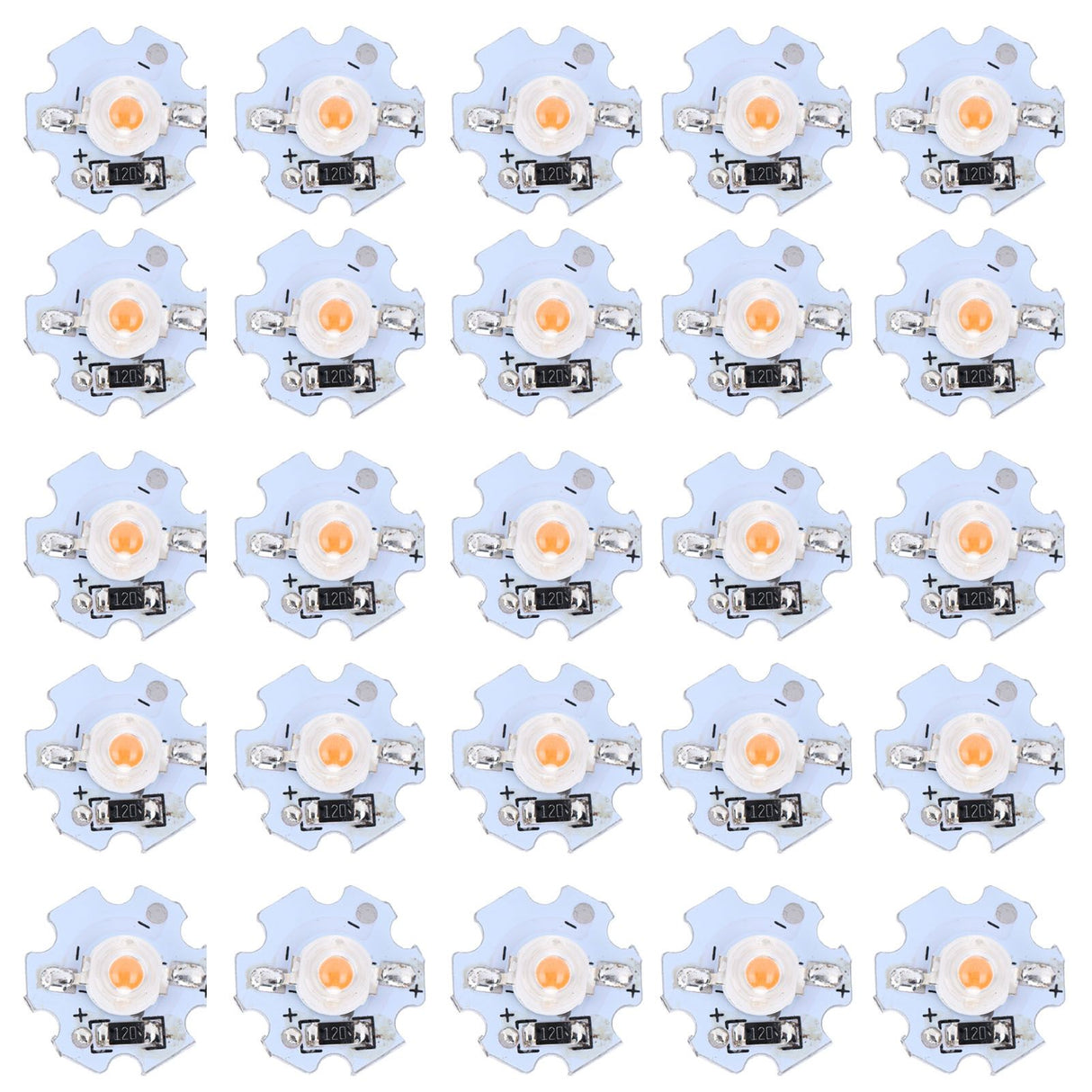 25Pcs 0.5W 5V High Power LED Lamp Bead Light Source Chip with Aluminum PlatePink Light: 380-840NM