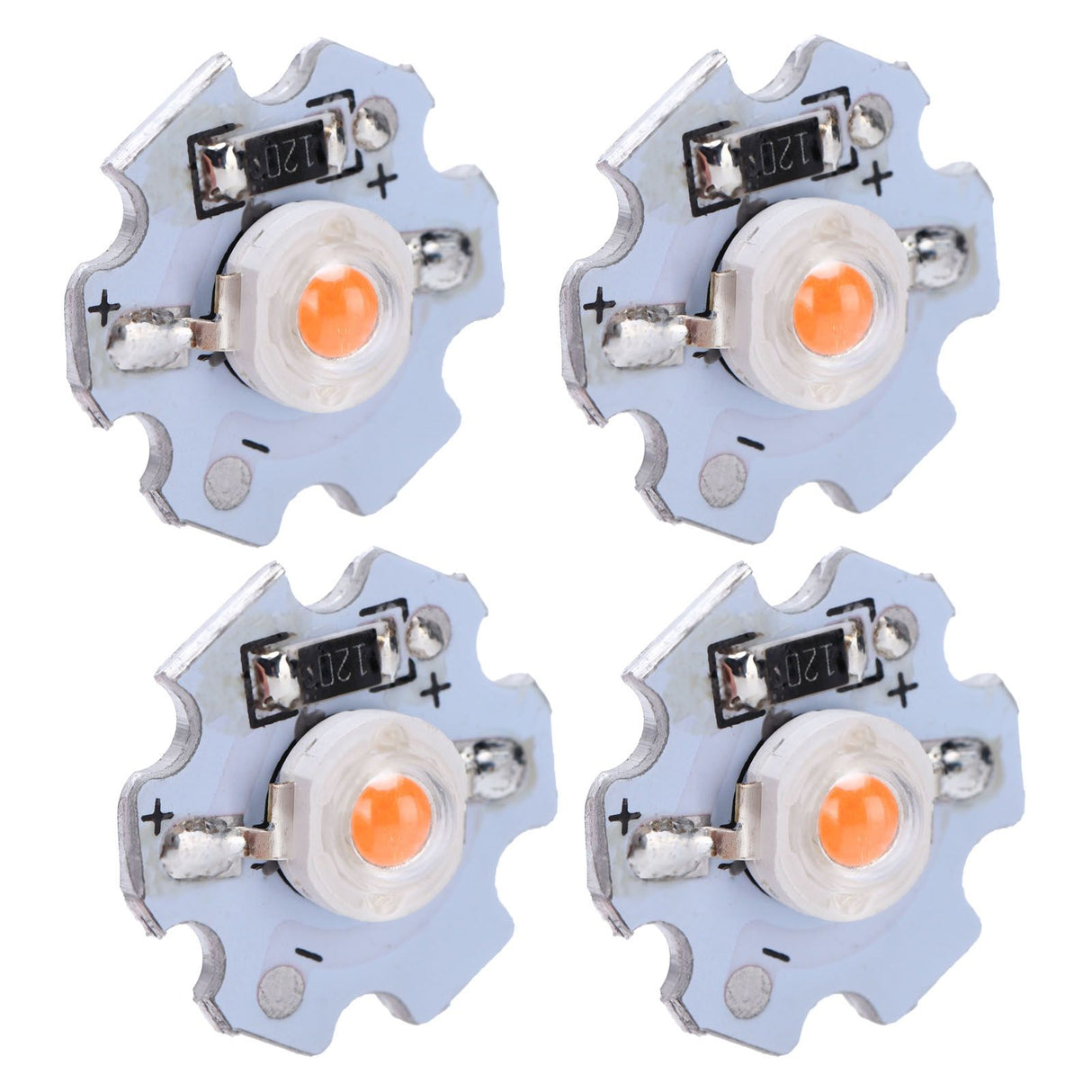 25Pcs 0.5W 5V High Power LED Lamp Bead Light Source Chip with Aluminum PlatePink Light: 380-840NM