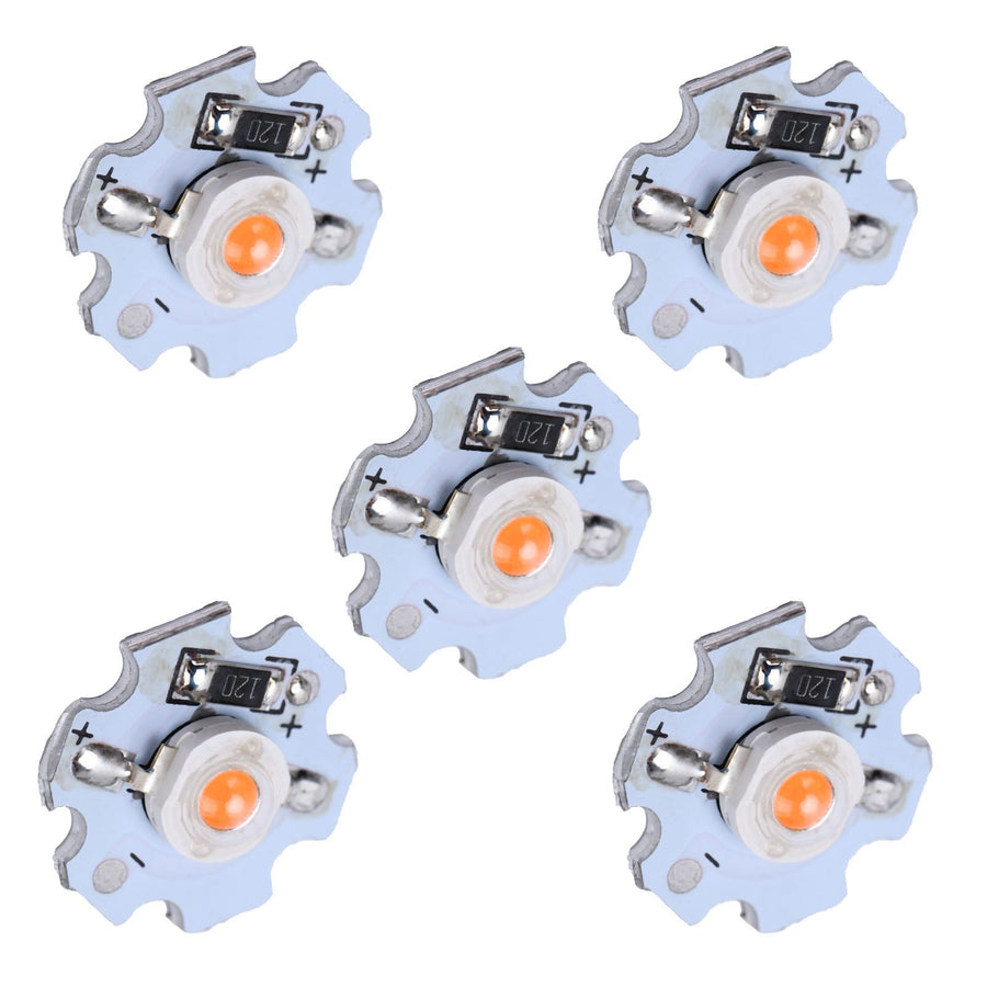 25Pcs 0.5W 5V High Power LED Lamp Bead Light Source Chip with Aluminum PlatePink Light: 380-840NM