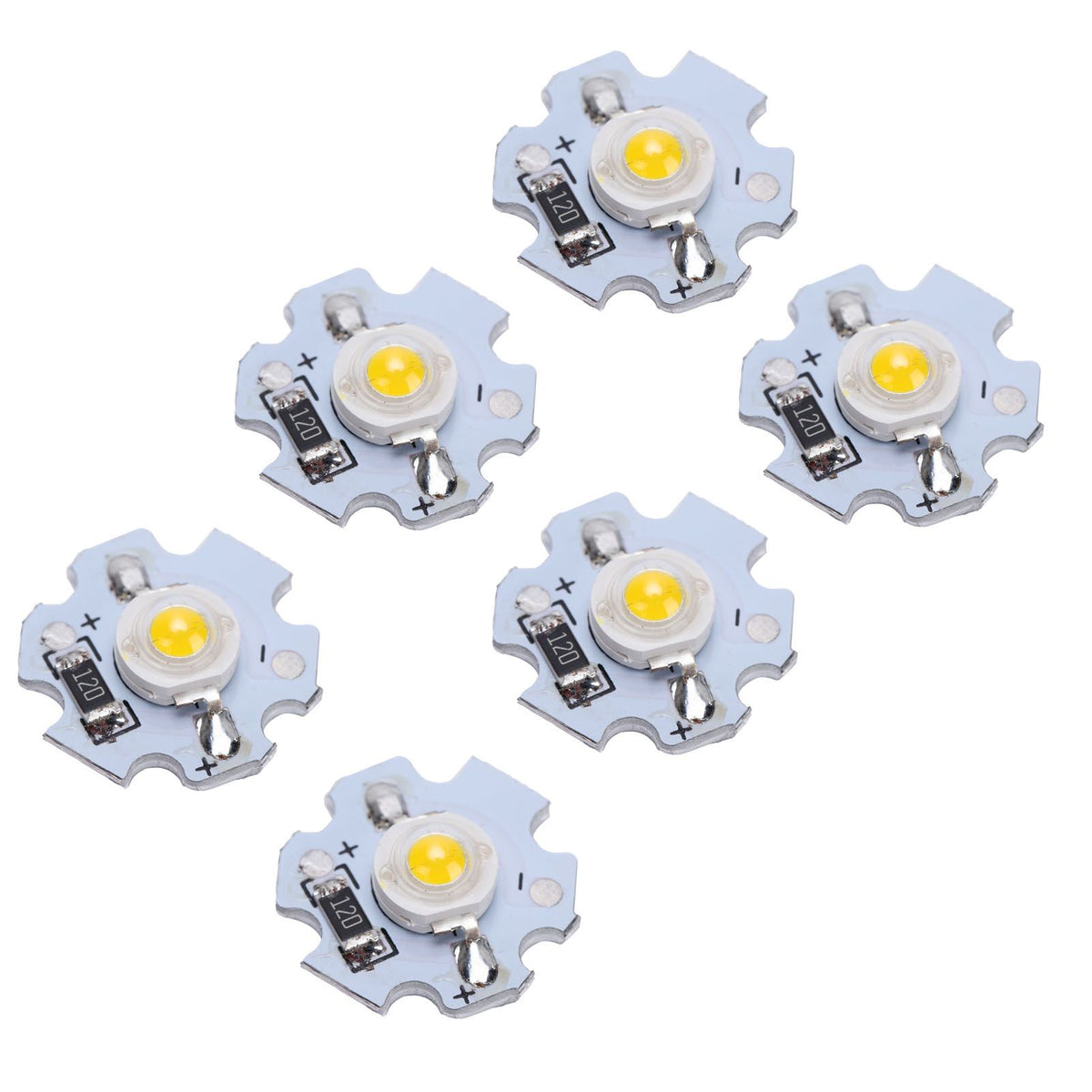25Pcs 0.5W 5V High Power LED Lamp Bead Light Source Chip with Aluminum PlateWarm White Light: 3000‑3200K