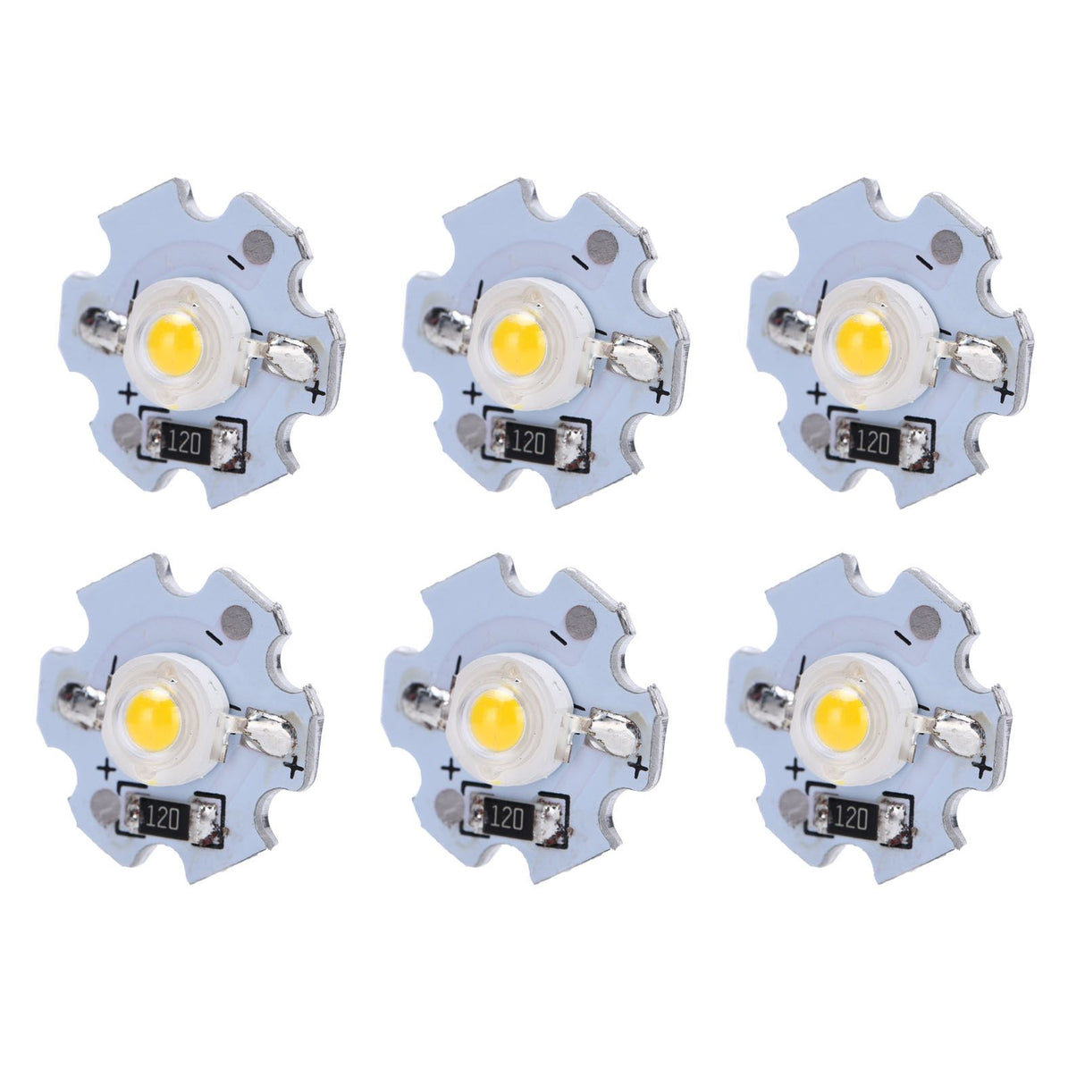 25Pcs 0.5W 5V High Power LED Lamp Bead Light Source Chip with Aluminum PlateWarm White Light: 3000‑3200K