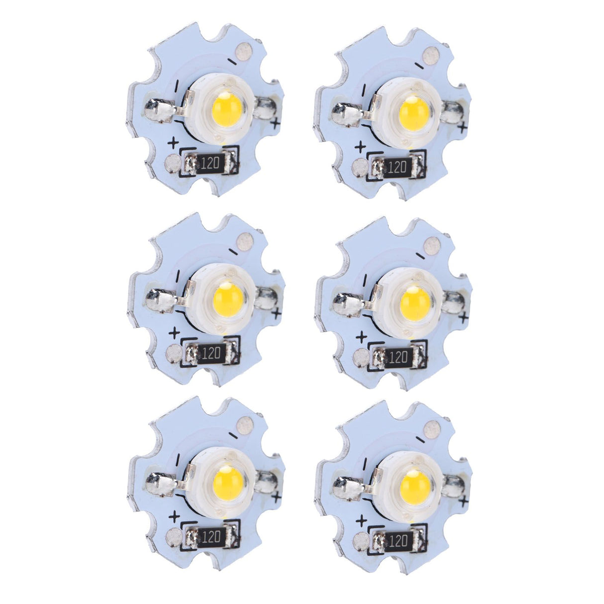 25Pcs 0.5W 5V High Power LED Lamp Bead Light Source Chip with Aluminum PlateWarm White Light: 3000‑3200K