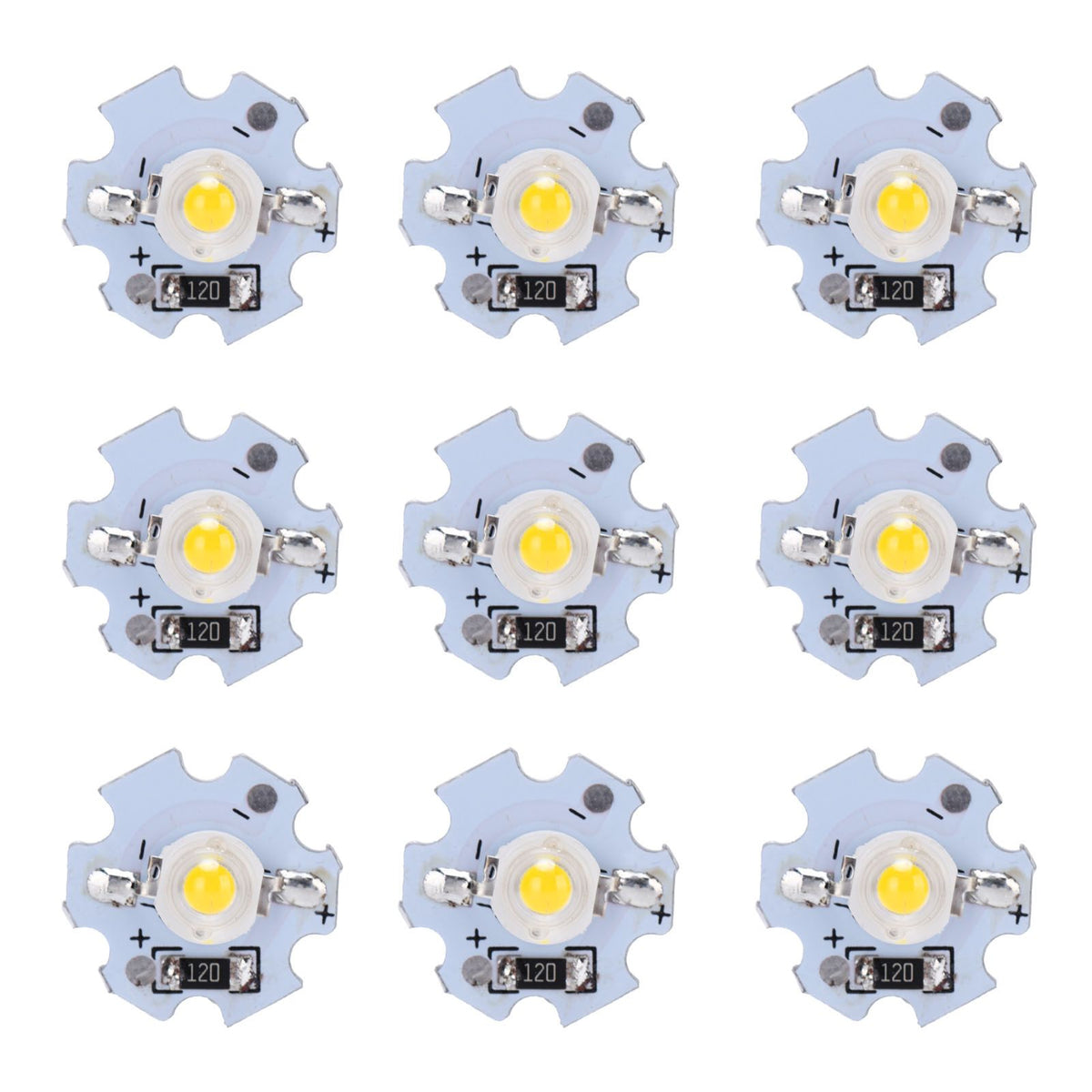 25Pcs 0.5W 5V High Power LED Lamp Bead Light Source Chip with Aluminum PlateWarm White Light: 3000‑3200K