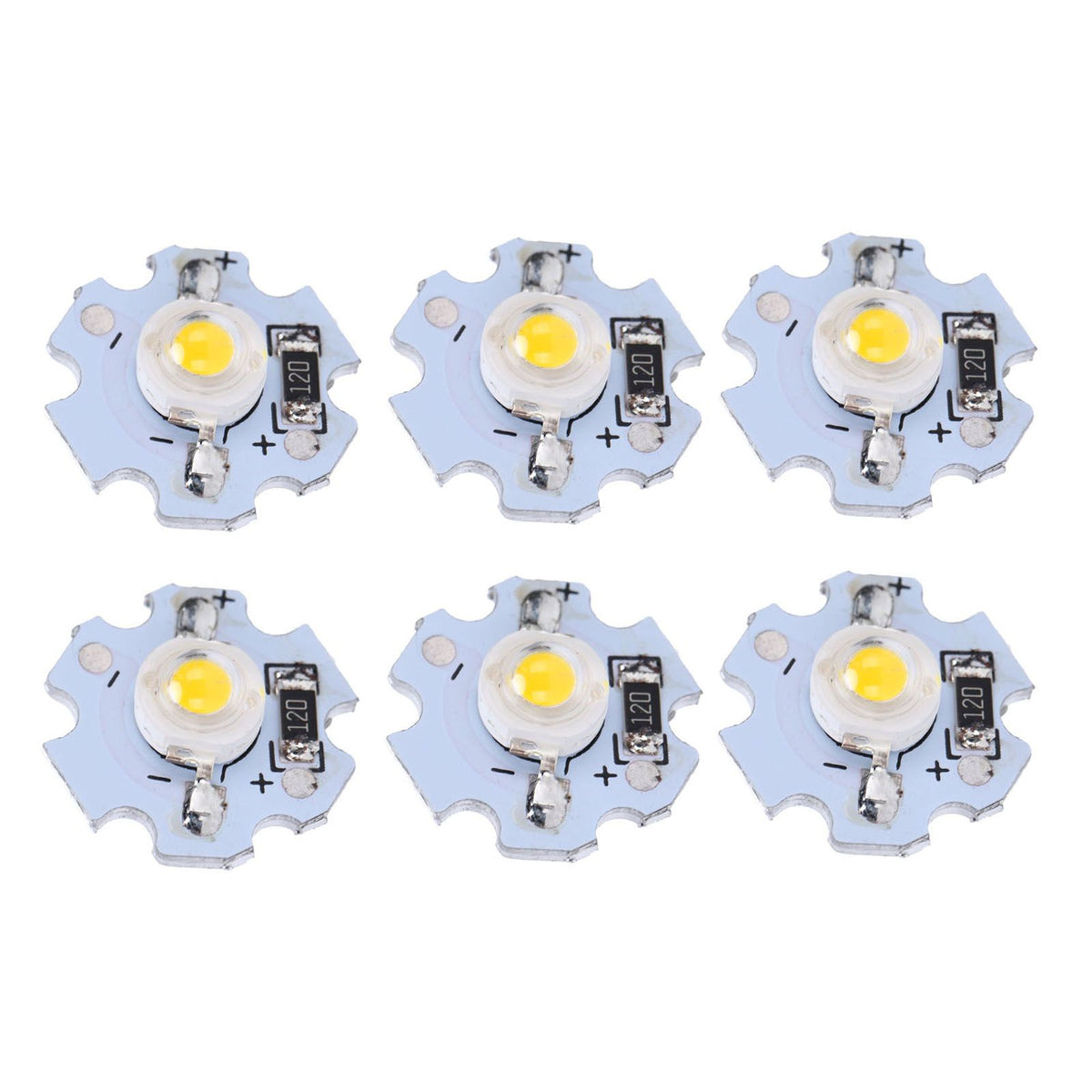 25Pcs 0.5W 5V High Power LED Lamp Bead Light Source Chip with Aluminum PlateWarm White Light: 3000‑3200K
