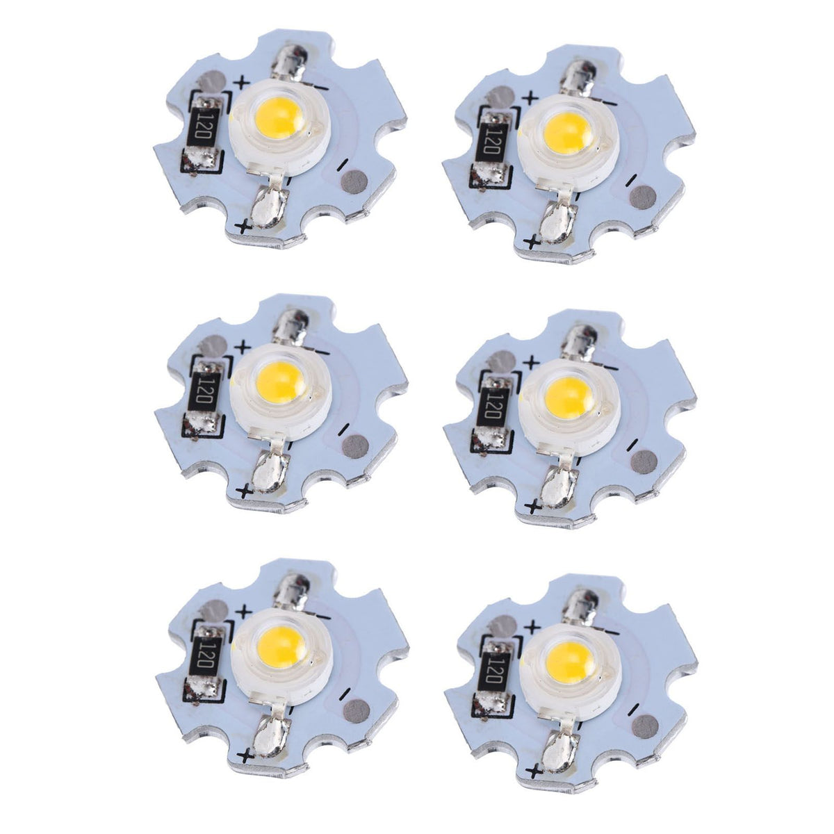 25Pcs 0.5W 5V High Power LED Lamp Bead Light Source Chip with Aluminum PlateWarm White Light: 3000‑3200K
