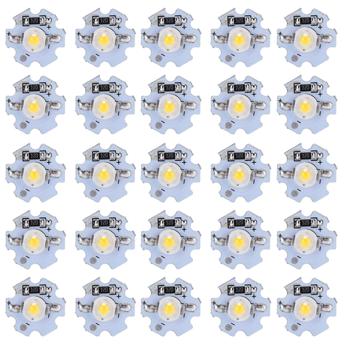 25Pcs 0.5W 5V High Power LED Lamp Bead Light Source Chip with Aluminum PlateNatural Light: 4000‑4500K